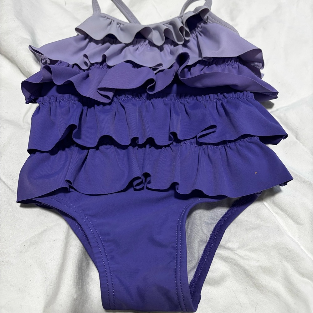Joe Fresh Purple Ruffled Kids Swimwear